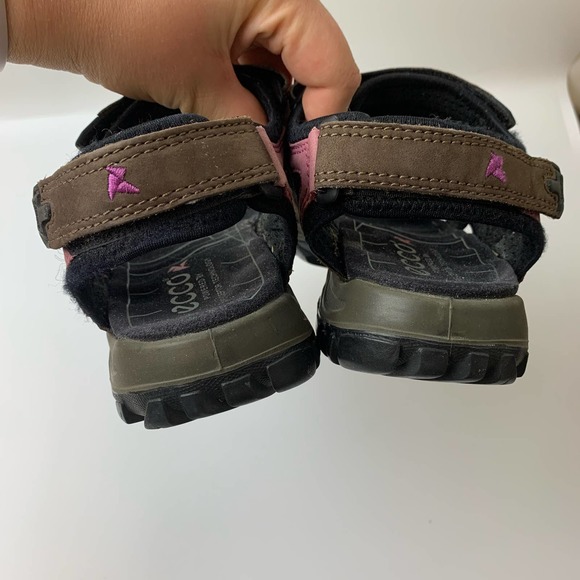 Ecco Sandals Size 37 Brown Pink Arch Support Anatomical Wave Footbed - Picture 10 of 11